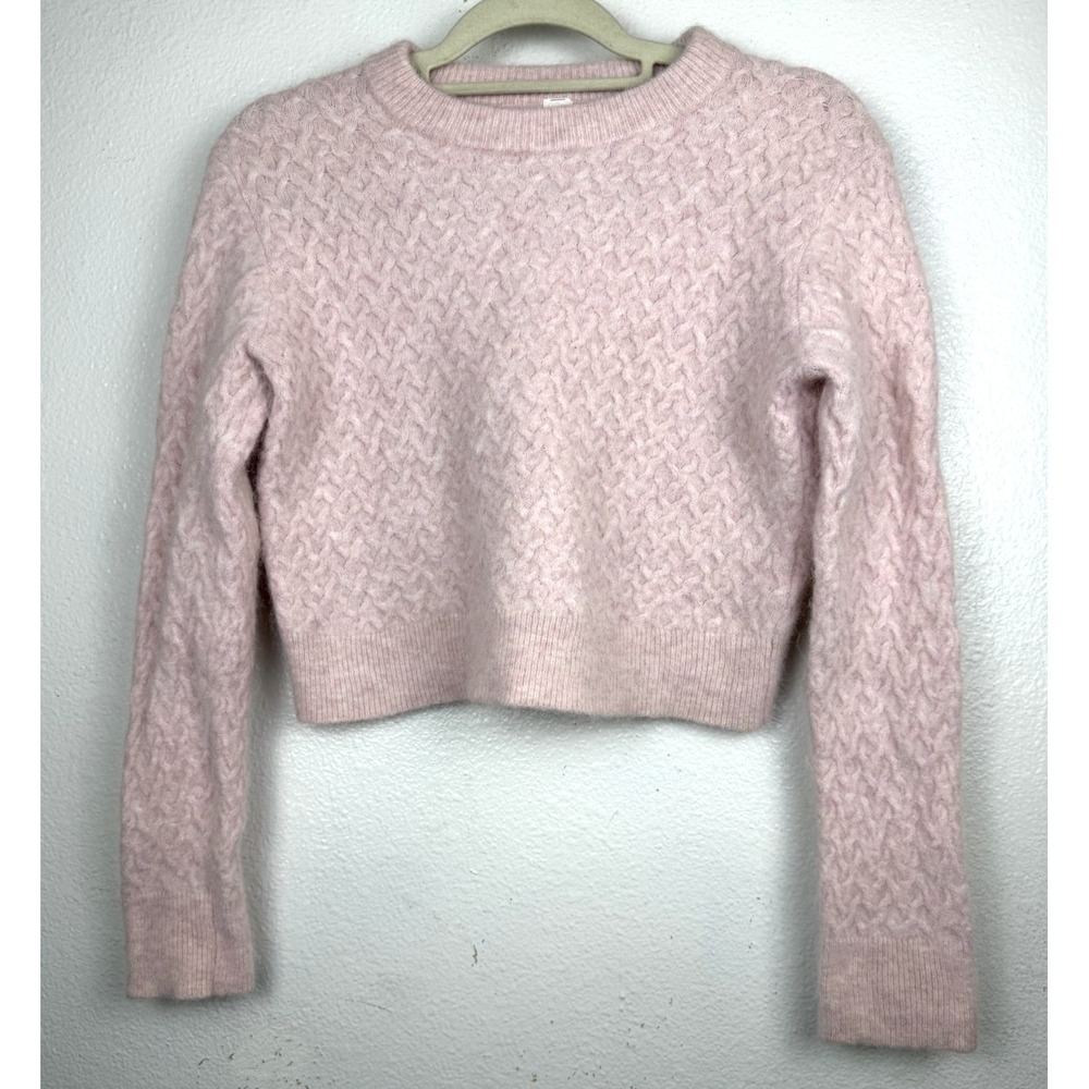 Lululemon‎ Alpaca Wool Blend Crosshatch Sweater Pink Mist PIMI Size L
